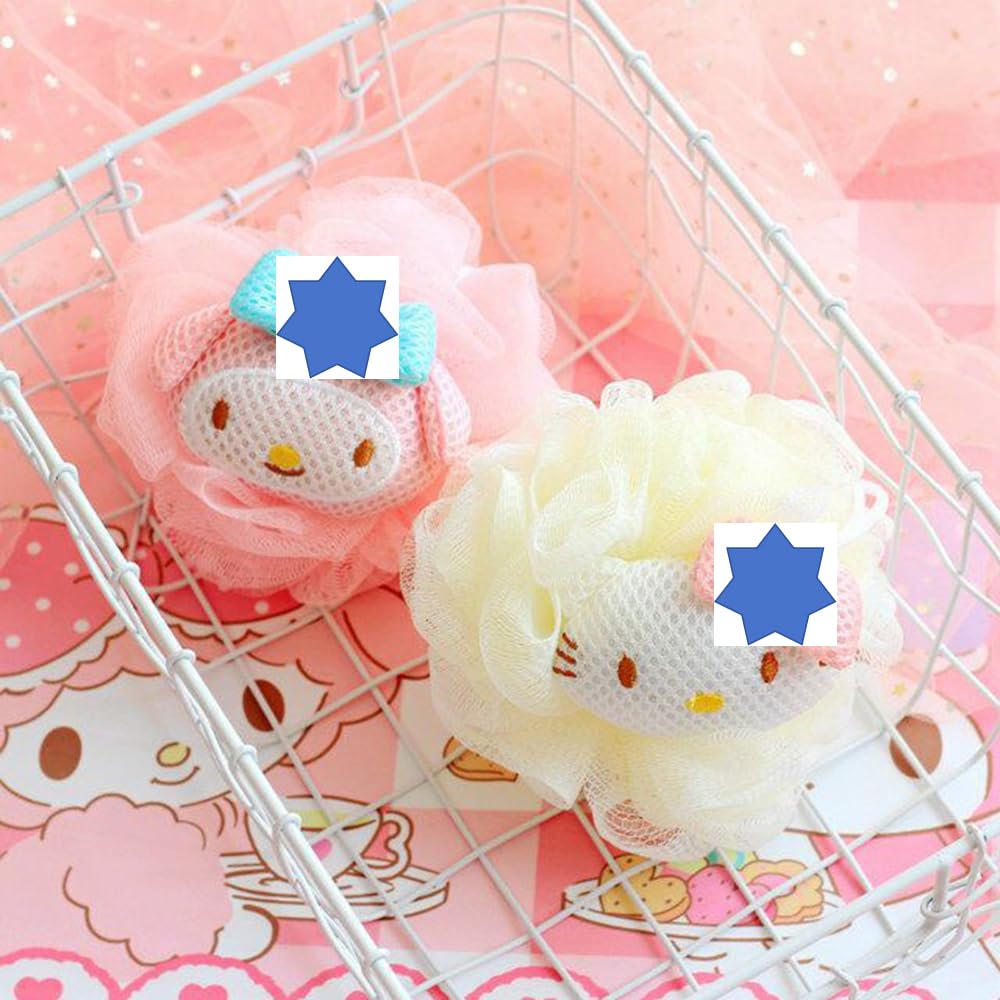 Anime Beauty Sponges Cute Bath Loofah for Women Premium Cartoon Shower Ball Loofah with Handle Beauty Bathing Accessories Pink Bunny Cat Anime Beauty and Personal Care sailorsunny