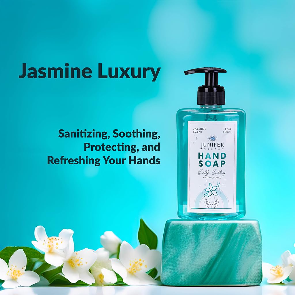 Juniper CLEAN, Antibacterial Hand Soap with Pump, Jasmine Scent, Liquid Hand Soap 17 Fl Oz (Pack of 1) Beauty & Personal Care Juniper CLEAN