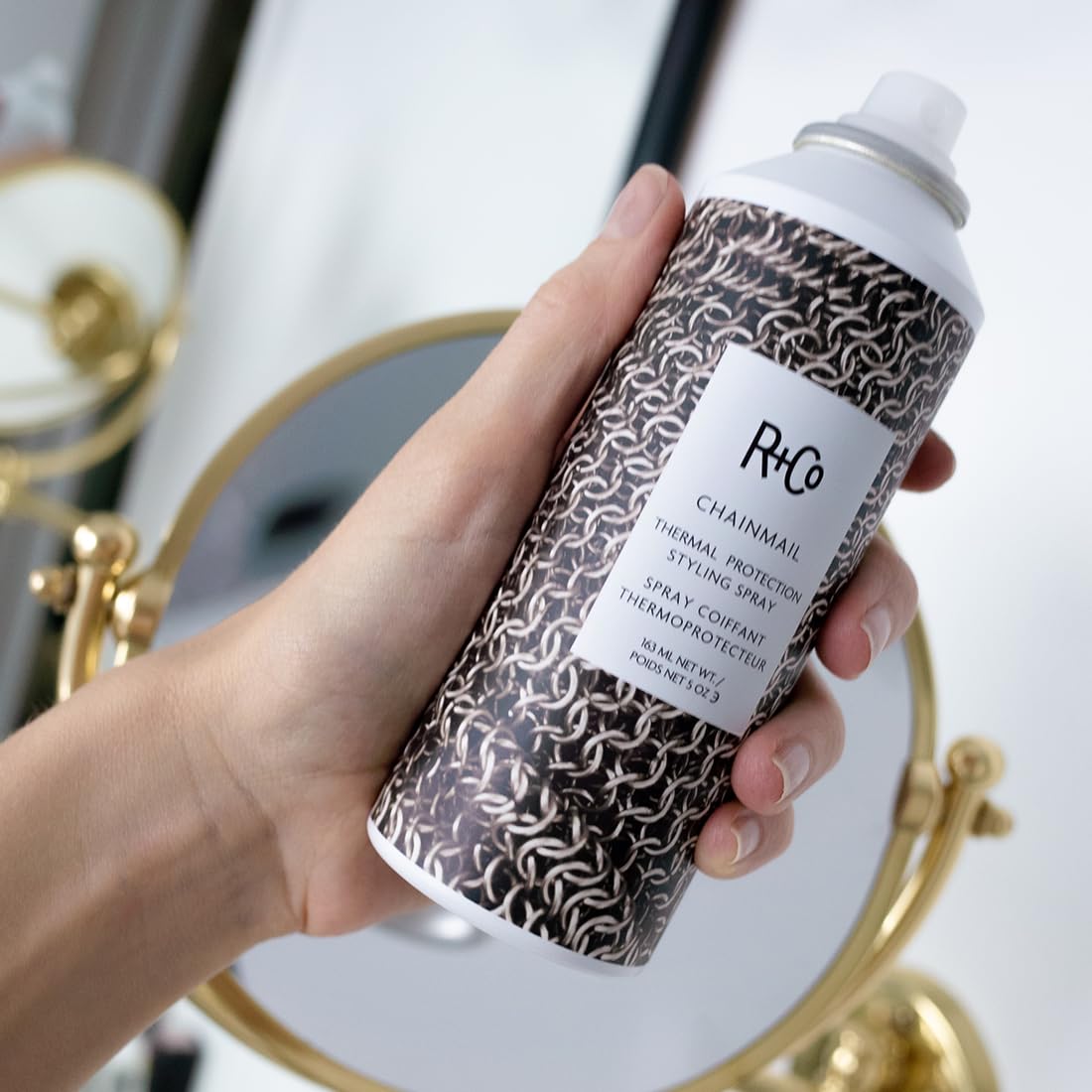 R+Co Chainmail Heat Protection Spray For Hair | Thermal Protection + Flexible Hold + Silky Shine | Vegan + Cruelty-Free | 5 Oz Beauty & Personal Care R+Co
