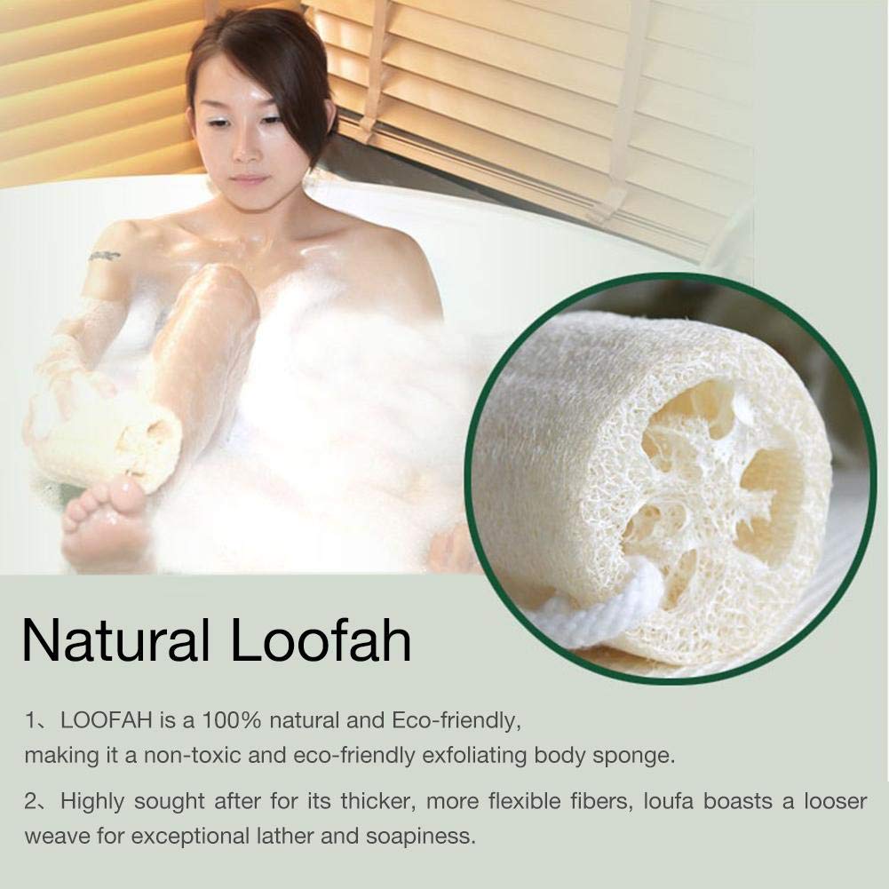 SmarTopus 5-Pack Premium Natural Loofah Sponge, Natural Loofah Exfoliating Body Sponge Scrubber for Bath Spa Shower, Exfoliating Shower Loofa Body Beauty and Personal Care SmarTopus