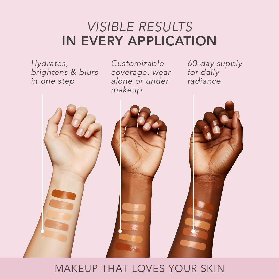 Doll 10 TCE Liquid Filter - CC Cream - Liquid Foundation - Lightweight Tinted Moisturizer & Skin Tint - Blurs Pores & Fine Lines - Vegan - Clean