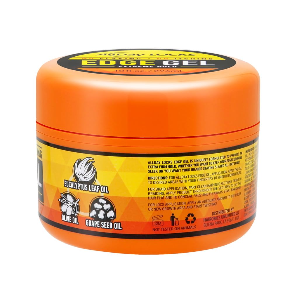 AllDay Locks Edge Gel Extreme Hold - Hair Gel for Maximum Control & Braiding, Natural Edge Lock & Fixer for Women & Men, Sleek Moisturizing Formula Beauty & Personal Care AllDay Locks