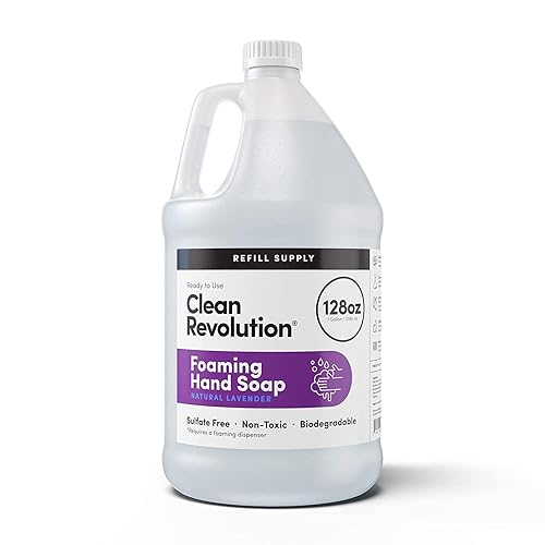 Clean Revolution Foaming Hand Soap Refill Supply Container. Ready to Use Formula. Natural Lavender Fragrance, 128 Fl. Oz Beauty & Personal Care Clean Revolution