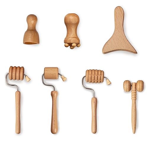 Allshow Wood Facial Therapy Kit, 7 Pcs Maderoterapia Facial Kit, Face Wood Therapy Set, Wooden Face Sculpting Set- Aging Wrinkles, Puffiness Facial Beauty & Personal Care Allshow