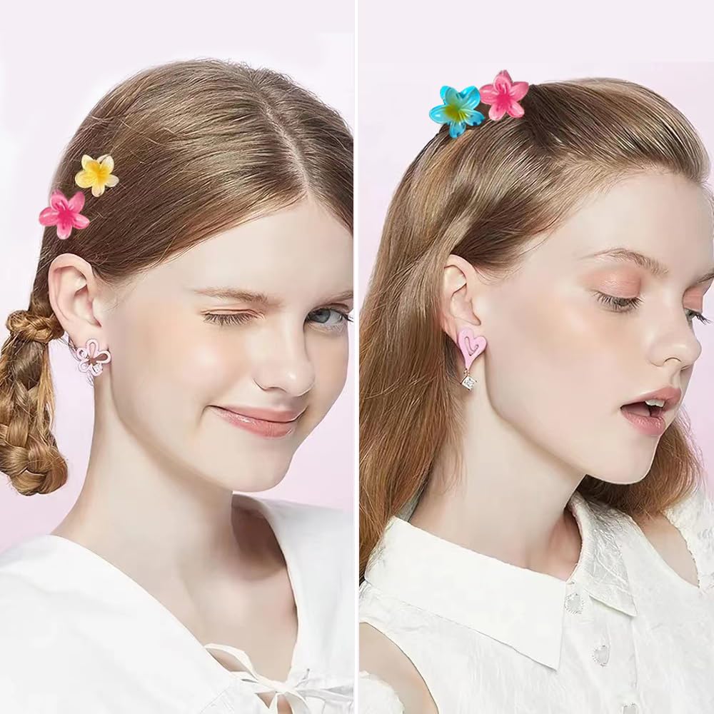 7Pcs Hawaiian Plumeria Flower Claw Clips(4CM)