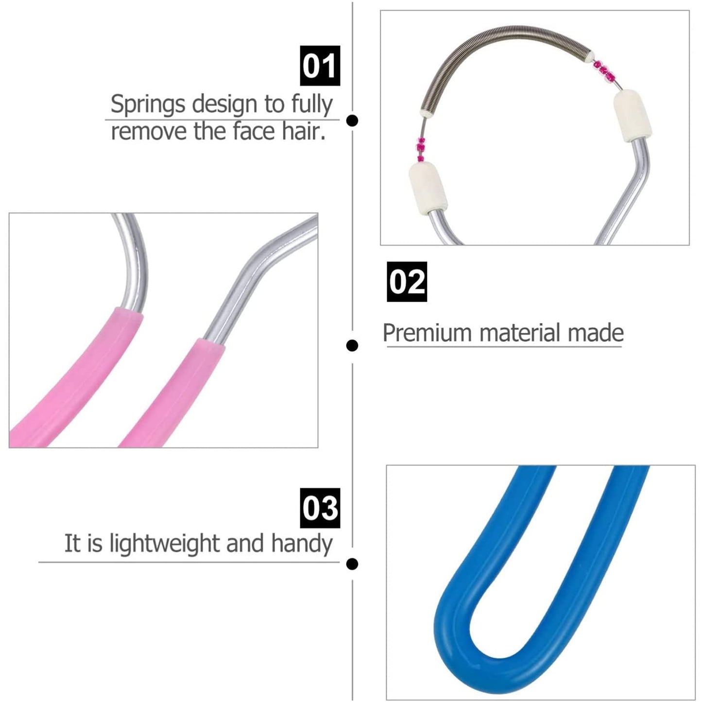 2pcs Portable Spring Hair Remover for Women - Ergonomic Design Epilator for Upper Lip, Chin, Cheeks & Neck, Durable & Eco-Friendly Beauty and Personal Care Dioche