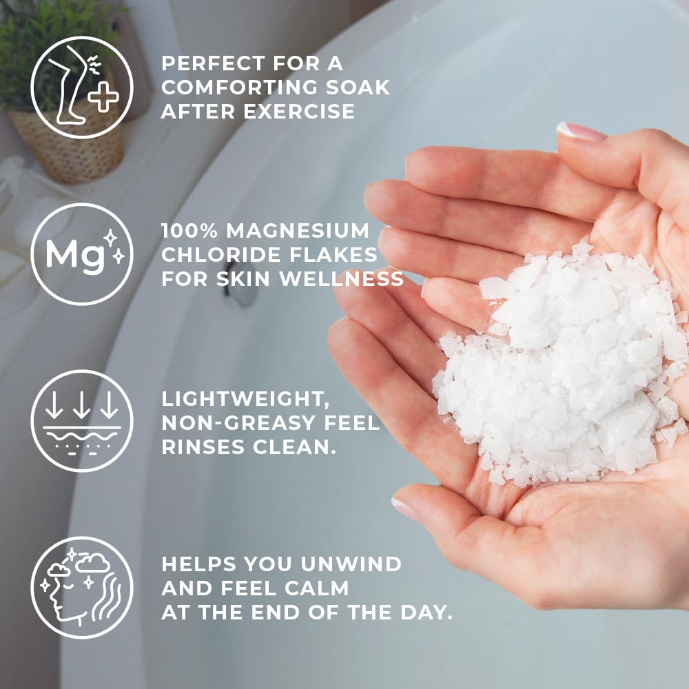 Natural Elephant Dead Sea Magnesium Bath Flakes - 4 oz Trial Size (113g) - Pure Magnesium Chloride Soak for Body and Foot - Ideal for a Soothing Bath Beauty and Personal Care Natural Elephant