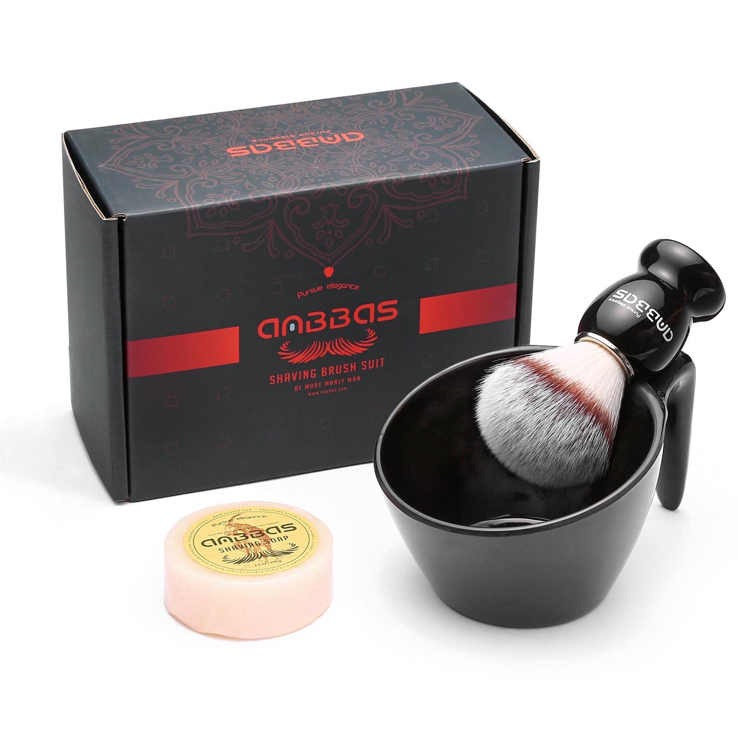 Anbbas Shaving Brush with Synthetic Badger Bristles Wood Handle,Melamine POP Mug for Lathering and 3.5oz Shaving Soap for Men Wet Shave,Women Girls Beauty and Personal Care Anbbas