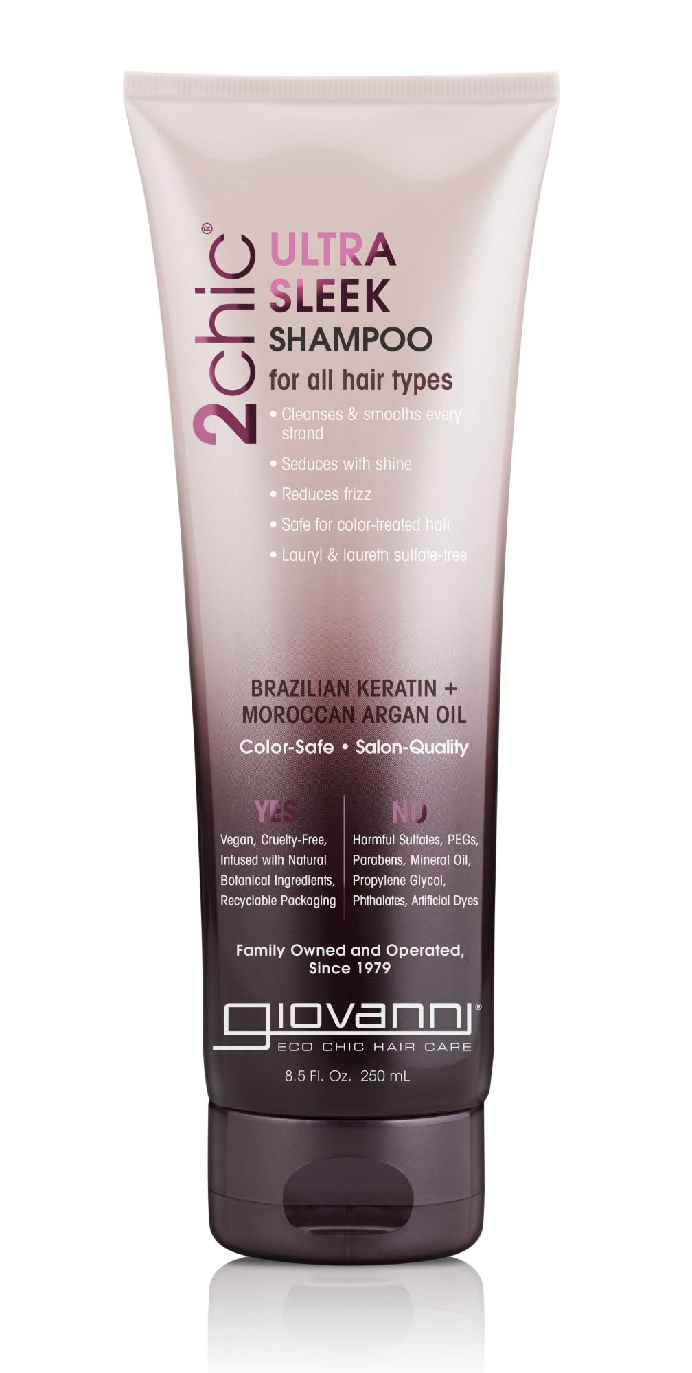 GIOVANNI 2chic Ultra-Sleek Shampoo, Anti-Frizz Formula, 8.5 Fl Oz