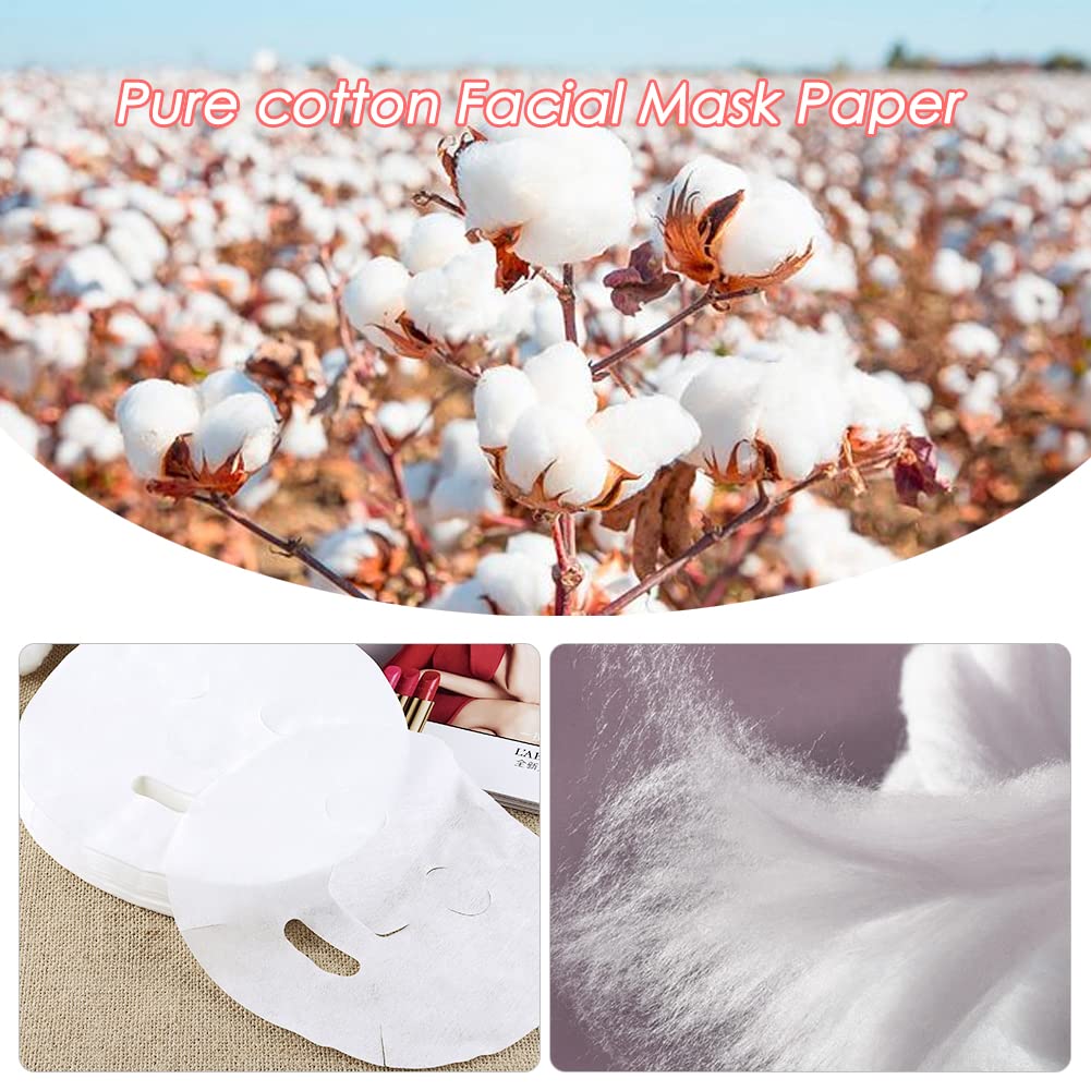 Cayanmydery cotton Facial Mask Paper, Spa Skin Care Face Mask Paper Pre-cut Facial Paper Sheet Facial Mask (100 Pcs) Beauty & Personal Care Cayanmydery