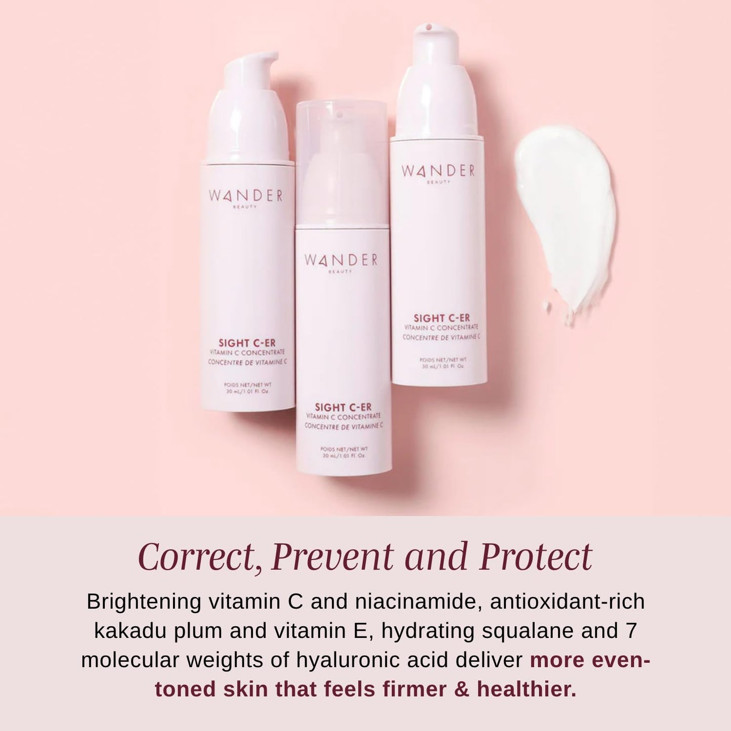 Wander Beauty Sight C-er Vitamin C Concentrate - 20% Vitamin C Cream to Plump, Brighten, & Hydrate Face - Brightening Moisturizer with Vitamin E Beauty & Personal Care Wander Beauty