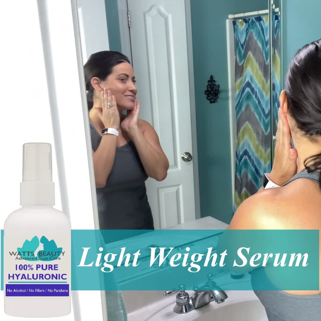 Anti Aging Wrinkle Serum of 100% Pure Hyaluronic Acid for Face and Body - No Alcohol, 2 oz Beauty & Personal Care Watts Beauty