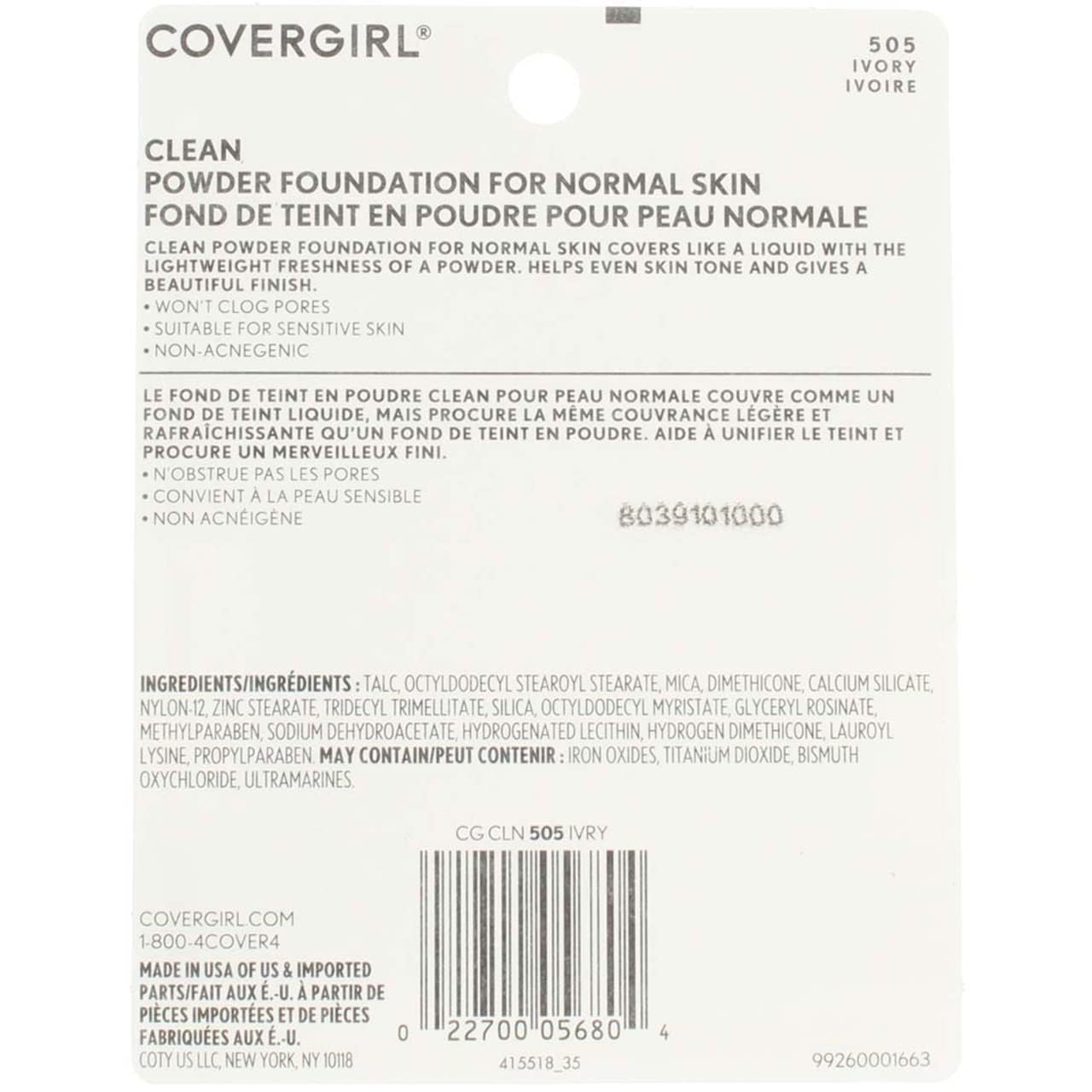 CoverGirl Simply Powder Foundation, Ivory [505] 0.41 oz (Pack of 3) Beauty & Personal Care COVERGIRL