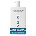 Native Body Wash for Women & Men, Sea Salt & Cedar, 36 oz Pump Bottle, Sulfate-Free & Gentle Beauty & Personal Care Native