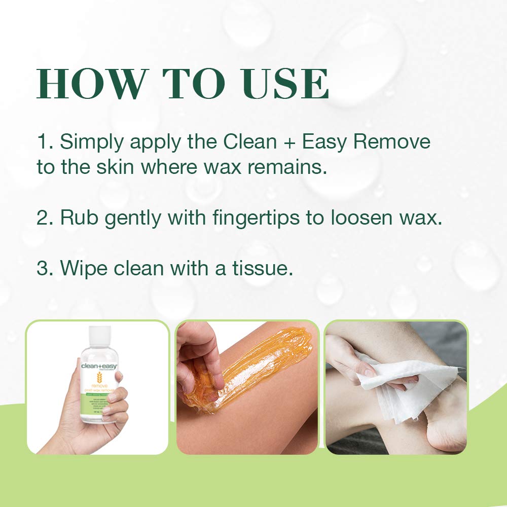 Clean + Easy After Wax Remover Oil for Skin - Post Wax Care & Soothing Residue Remover for Smooth Skin, 5 fl oz Beauty and Personal Care Clean + Easy
