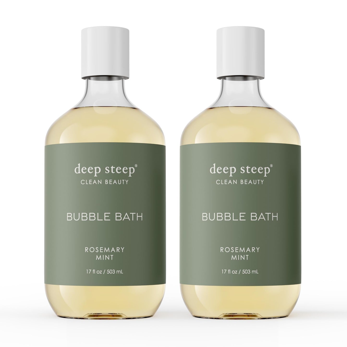 Deep Steep Bubble Bath, Rosemary Mint 17 oz (Pack of 2) - Hypoallergenic, Clinically Tested Soothing Soak with Shea Butter & Argan Oil - Sulfate-Free Beauty & Personal Care Deep Steep