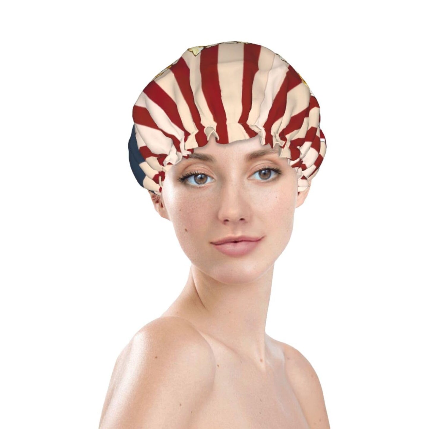 Popcorn Print Print Shower Cap,Elastic And Reusable Bath Hair Hat For Long Hair,Large Waterproof Shower Bonnet,For Women Men Kids Beauty and Personal Care MyPiky