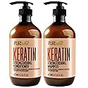 Keratin Shampoo and Conditioner Set - Sulfate and Paraben Free Treatment for Dry Hair - Anti Frizz, Collagen Enriched Formula for Curly or Damaged Beauty & Personal Care PURE NATURE LUX SPA