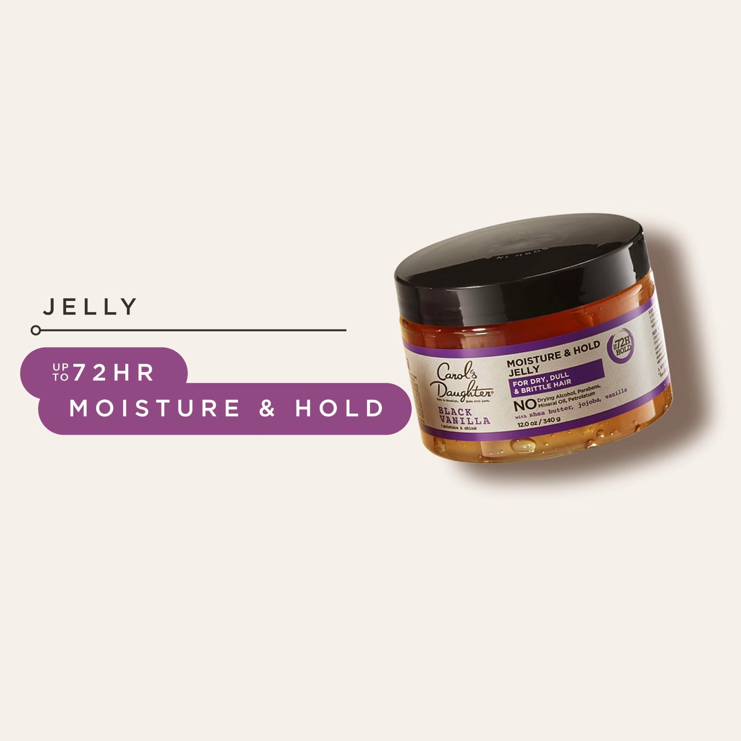 Carol's Daughter Black Vanilla Moisture and Hold Jelly, Hair Gel For Dry Hair with Shea Butter, Jojoba and Vanilla, 12 Fl Oz Beauty & Personal Care Carol's Daughter