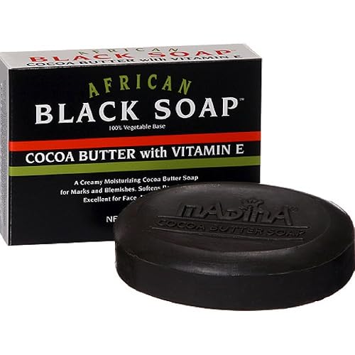 Madina African Black Soap Cocoa Butter with Vitamin E, 3.5 oz (Pack of 5) Beauty & Personal Care Madina