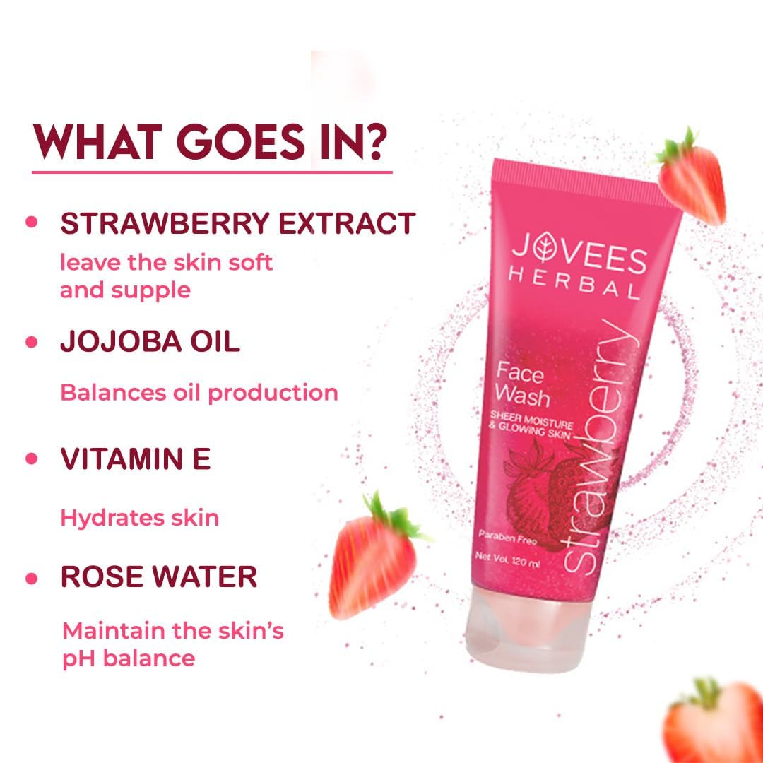 Jovees Daily Use Strawberry Face Wash 50gm Beauty & Personal Care Jovees