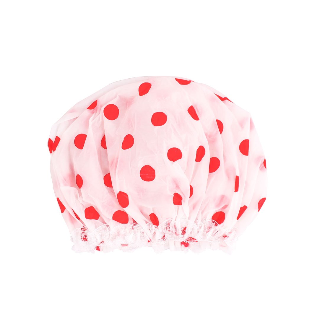 Ruilogod Plastic Dot Pattern Ladies Elastic Band Bathing Shower Cap Red White (id: 1e3 26a 85e c11 750 Beauty and Personal Care Ruilogod