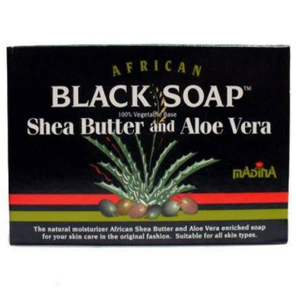 Madina African Black Soap Shea Butter and Aloe Vera, 3.5 oz Beauty & Personal Care beauty giant