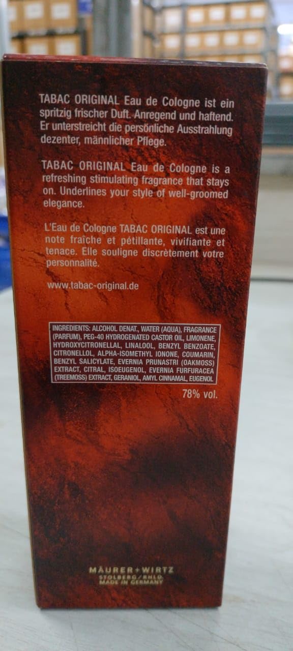 Tabac Maurer & Wirtz Tabac Original Eau de Cologne Splash for Men, 3.4 Ounce Beauty & Personal Care Tabac Original