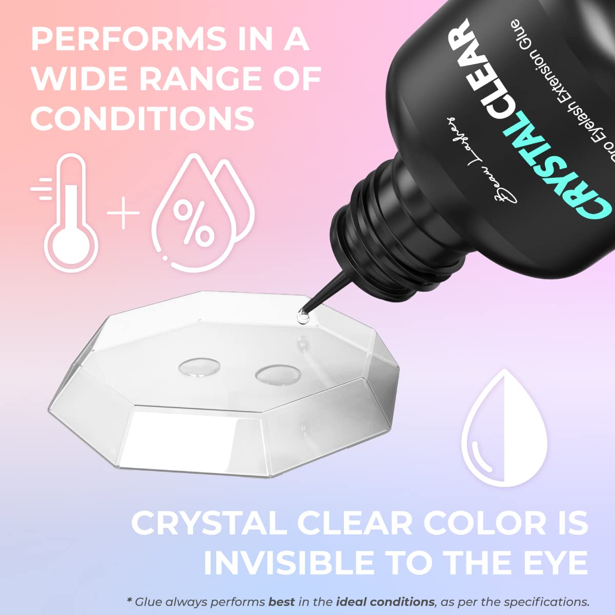 Crystal Clear Professional Eyelash Extension Glue | Super Strong Clear Lash Adhesive for Long Lasting Semi Permanent Individual Lash Eyelash Beauty & Personal Care BEAU LASHES