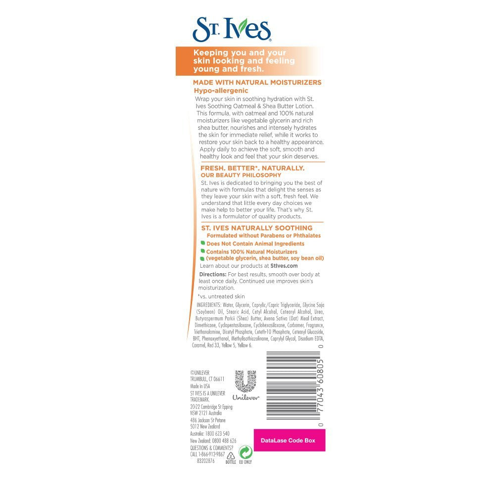 St. Ives Nourish & Soothe, Oatmeal & Shea Butter Body Lotion 21 Fl Oz Beauty & Personal Care St. Ives