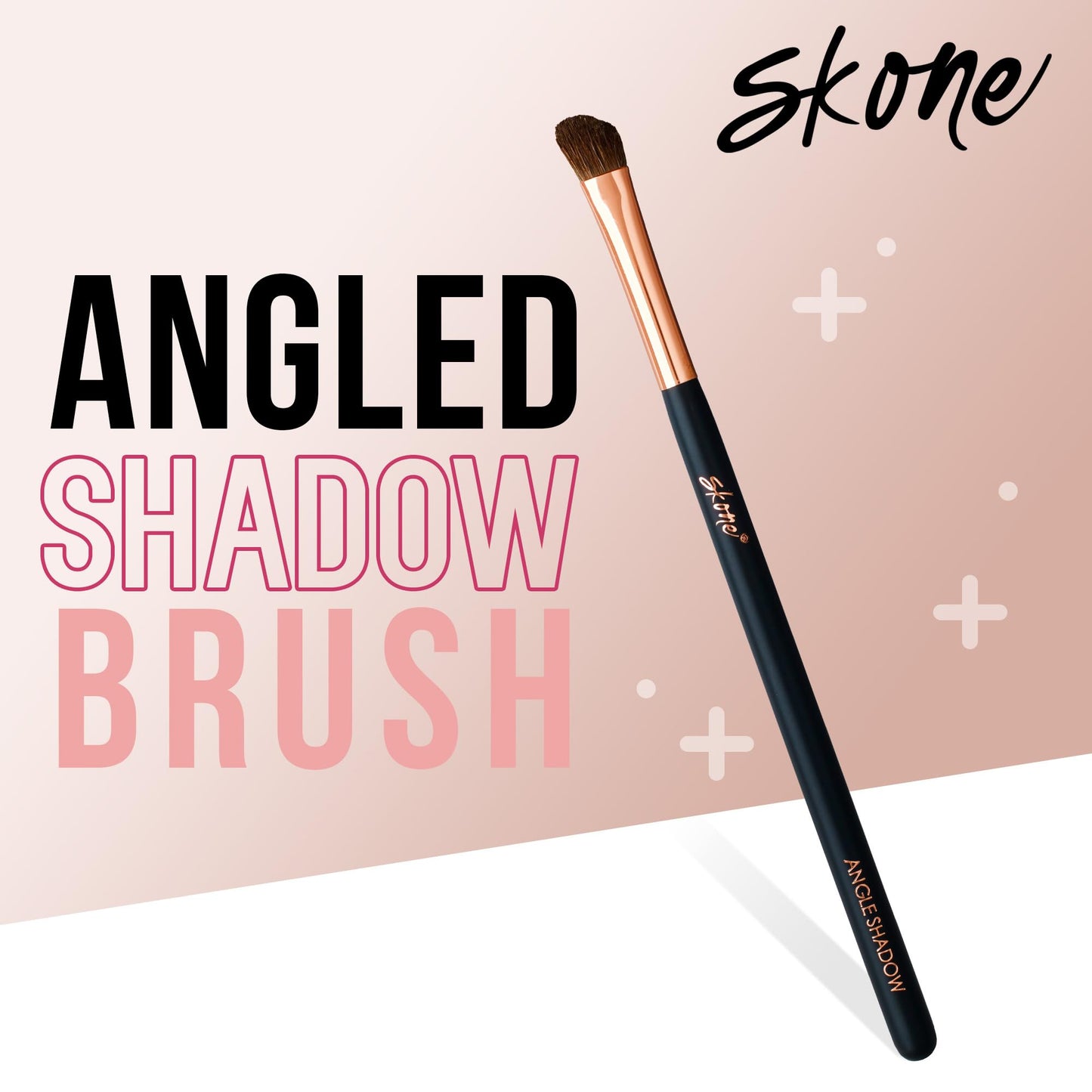 Skone Cosmetics Angle Shadow Brush - Luxe Premium Rose Gold and Synthetic Black Eye Shadow Angle Brush - Professional Grade Nylon Angled Shading Beauty & Personal Care Skone