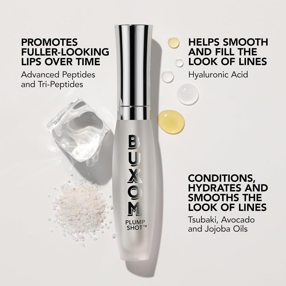 Buxom Women's Plump Shot Plumping Lip Serum - Shimmer Chrome Tints, Glossy - Filler (Clear) Beauty & Personal Care Buxom