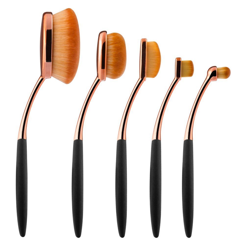 Yoseng Oval Foundation Brush 5 Pcs Toothbrush makeup brushes Fast Flawless Application Liquid Cream Powder Foundation Beauty & Personal Care Yoseng