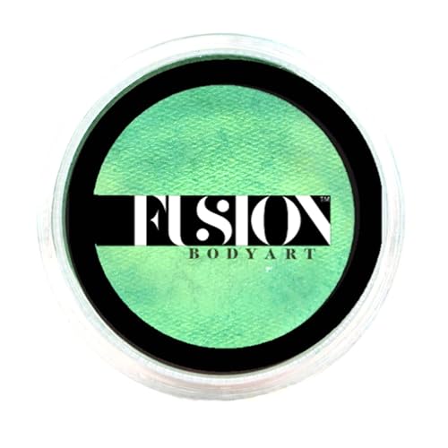Fusion Body Art Pro Face Paint | Pearl Mint Green (25gm), Professional Quality Water Activated Shimmery Face and Body Paint Supplies Single Metallic Beauty & Personal Care FUSION BODY ART