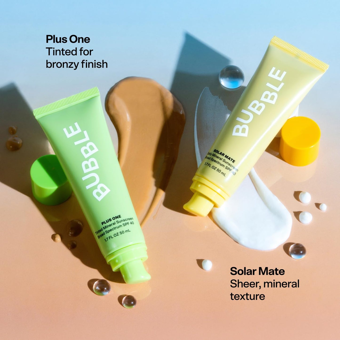 Bubble Skincare Solar Mate Mineral Face Sunscreen Broad Spectrum SPF 40 - Zinc Oxide Sunscreen with Blue Light Protection & Ginseng Extract - Sheer Beauty & Personal Care Bubble Skincare