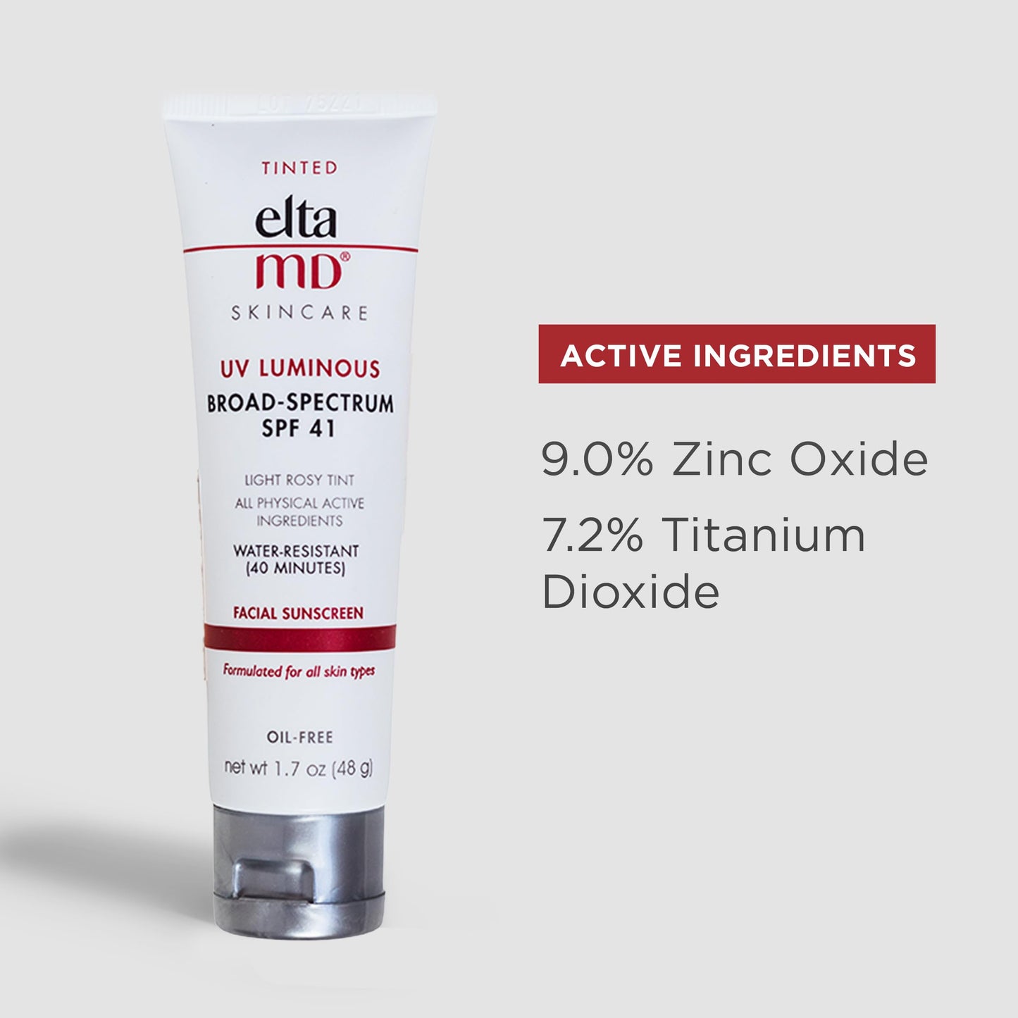 EltaMD UV Luminous Tinted Face Sunscreen and Primer, SPF 41 Rosy Tinted Mineral Sunscreen with Zinc Oxide, 1.7 oz Tube Beauty & Personal Care EltaMD