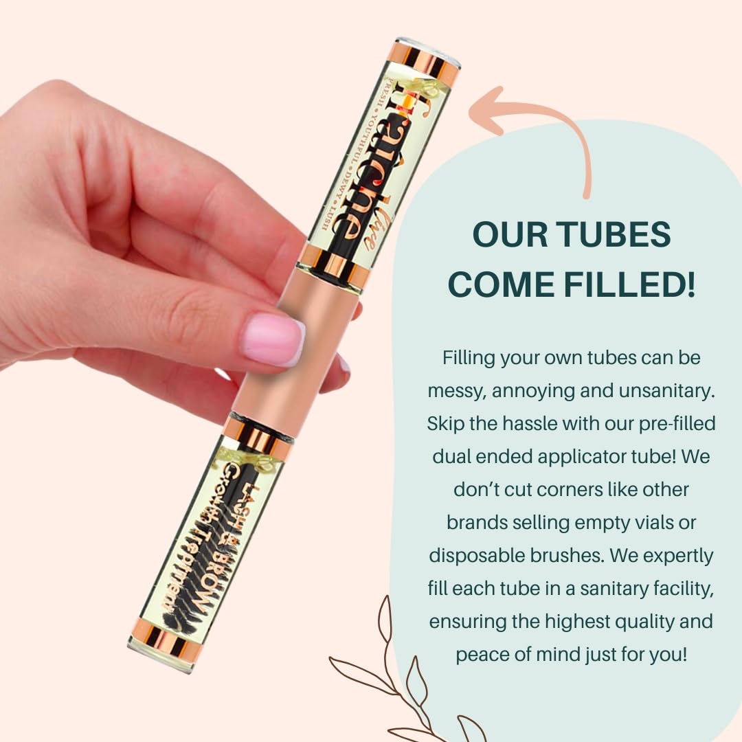 Lash Serum Mascara Tube DOUBLE PACK - Natural Eyelash Serum for Growth, Conditioning &Treatment - Eyelash Growth Serum with Organic Castor Oil - Brow Beauty & Personal Care Live Fraiche