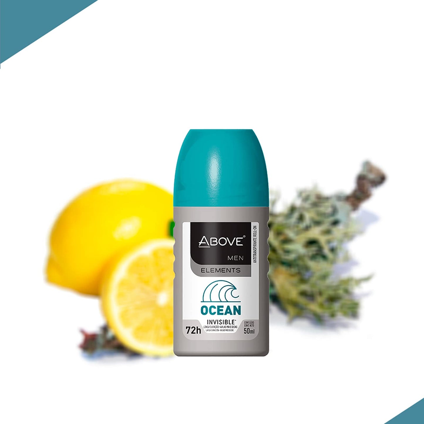 ABOVE Ocean - 72 Hour Antiperspirant Roll-On Deodorant for Men - Lemon, Bergamot, Lavender Scent - 1.7 oz Beauty and Personal Care ABOVE