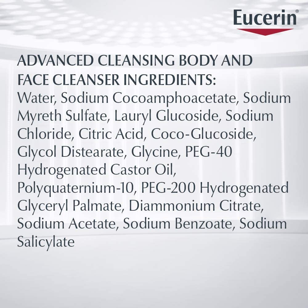 Eucerin Advanced Cleansing Body & Face Cleanser 16.9 Ounce (Pack of 6) Beauty & Personal Care Eucerin