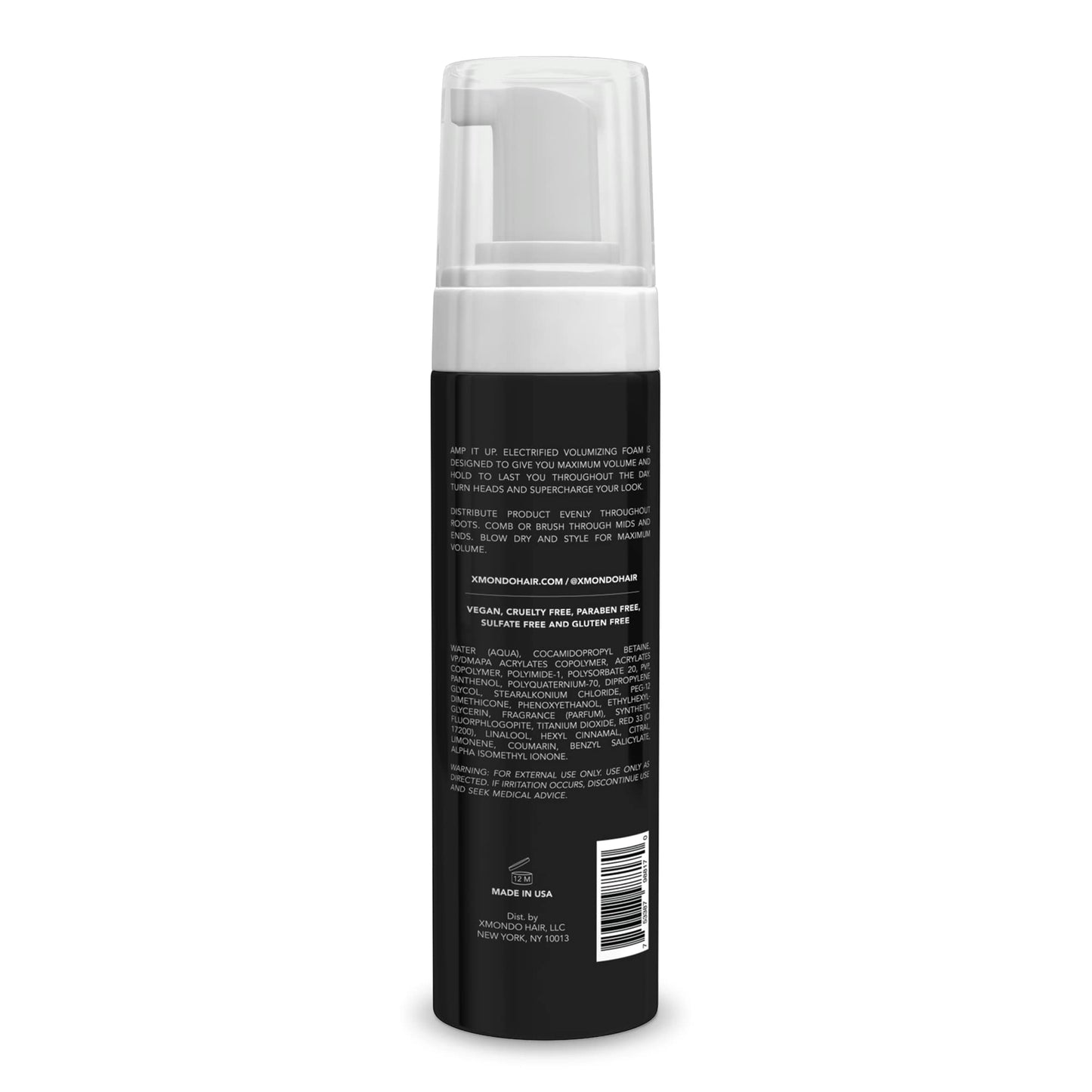 XMONDO Hair Electrified Volumizing Foam – Vegan Formula with Pro-Vitamin B5 & Anti-Frizz Nutrients, Adds Volume & Body, Reduces Drying Time, 6.7 fl oz Beauty & Personal Care XMONDO
