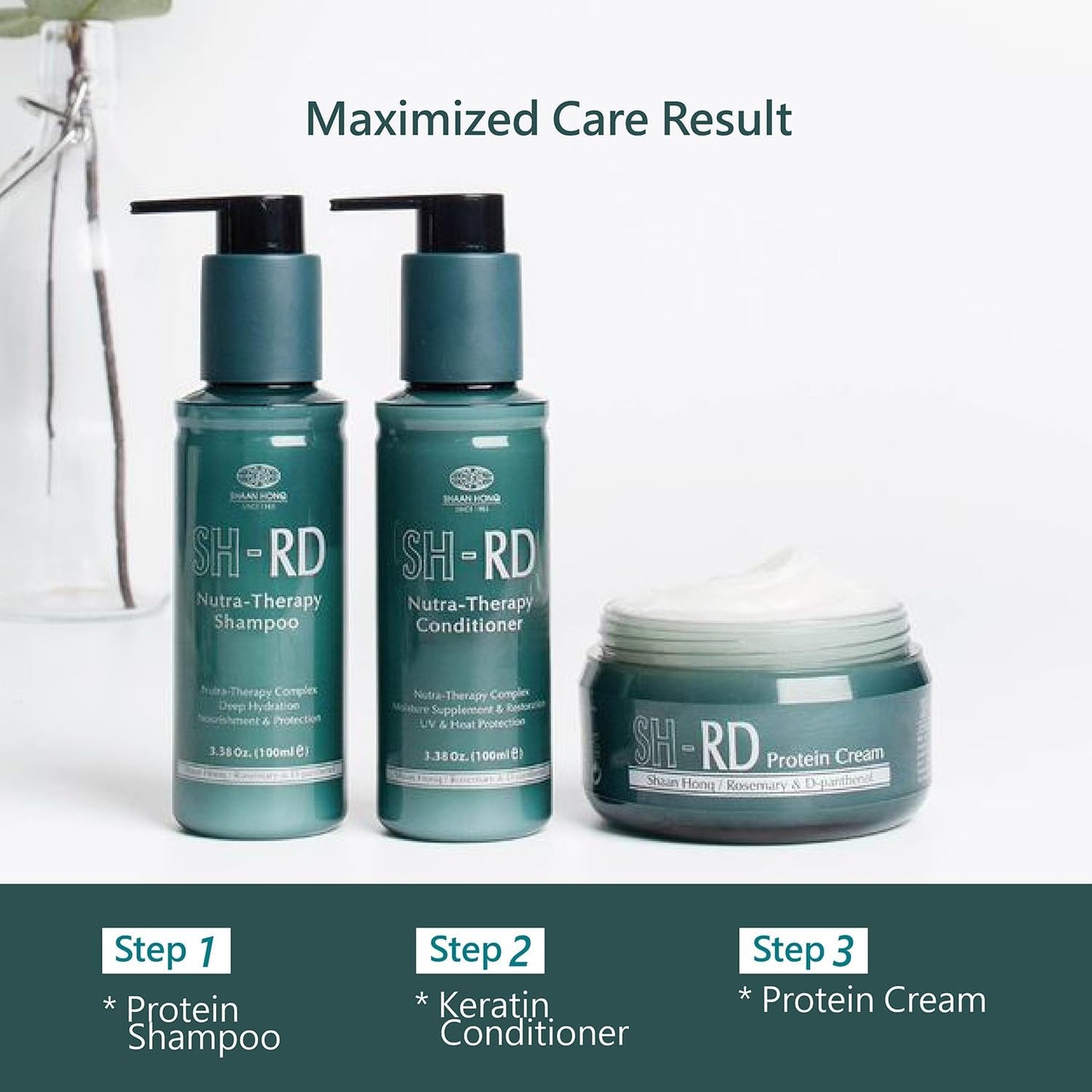 SH-RD Protein Cream for Dry Damaged Hair, 2.71oz/80ml - Leave-In Conditioner with Rosemary Extract, Hydrolyzed Silk Protein to Restore, Revitalize Beauty & Personal Care SH-RD