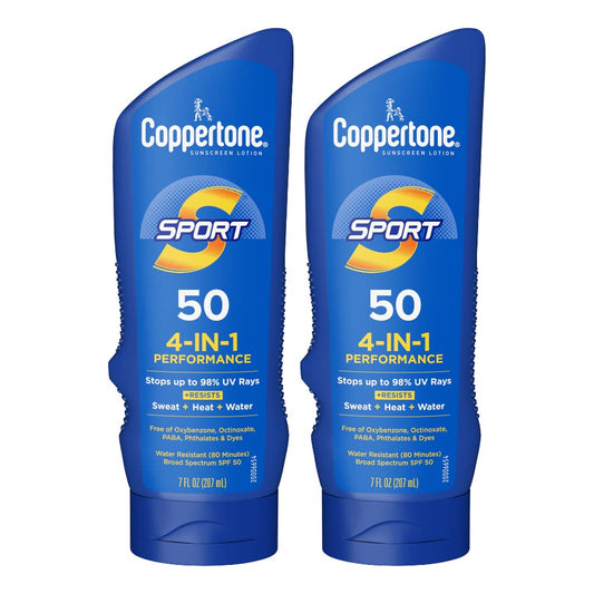 Coppertone Sport Sunscreen Lotion, Broad Spectrum SPF 50 Sunscreen Multi Pack, 7 Fl Oz, Pack of 2 Beauty & Personal Care Coppertone