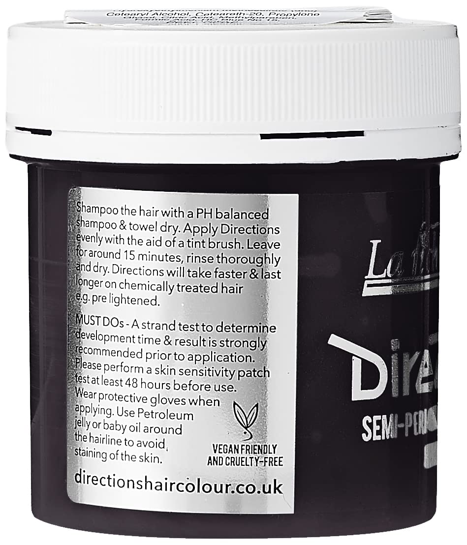 DIRECTIONS Ebony Semi-Permanent Hair Colour - 88ml Tub by La Riche Beauty & Personal Care Directions