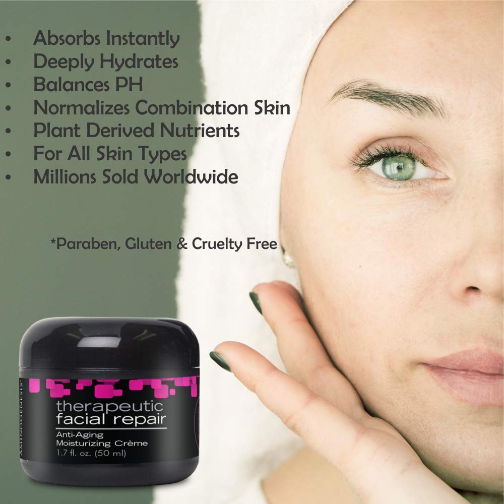 AminoGenesis Therapeutic Facial Repair w/SYTHE'6 1.7 oz Anti Aging, Moisturizer, Peptide, Amino Acids, Collagen, Elastin, Wrinkle, Dark Spot, Dry, All Beauty & Personal Care AminoGenesis