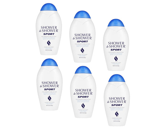 Shower to Shower Sport Body Powder for Men & Women, Talc Free, Sweat Absorbing, Prevents Chafing & Odor,Deodorizing All Over Body Powder for Long Beauty and Personal Care Shower To Shower
