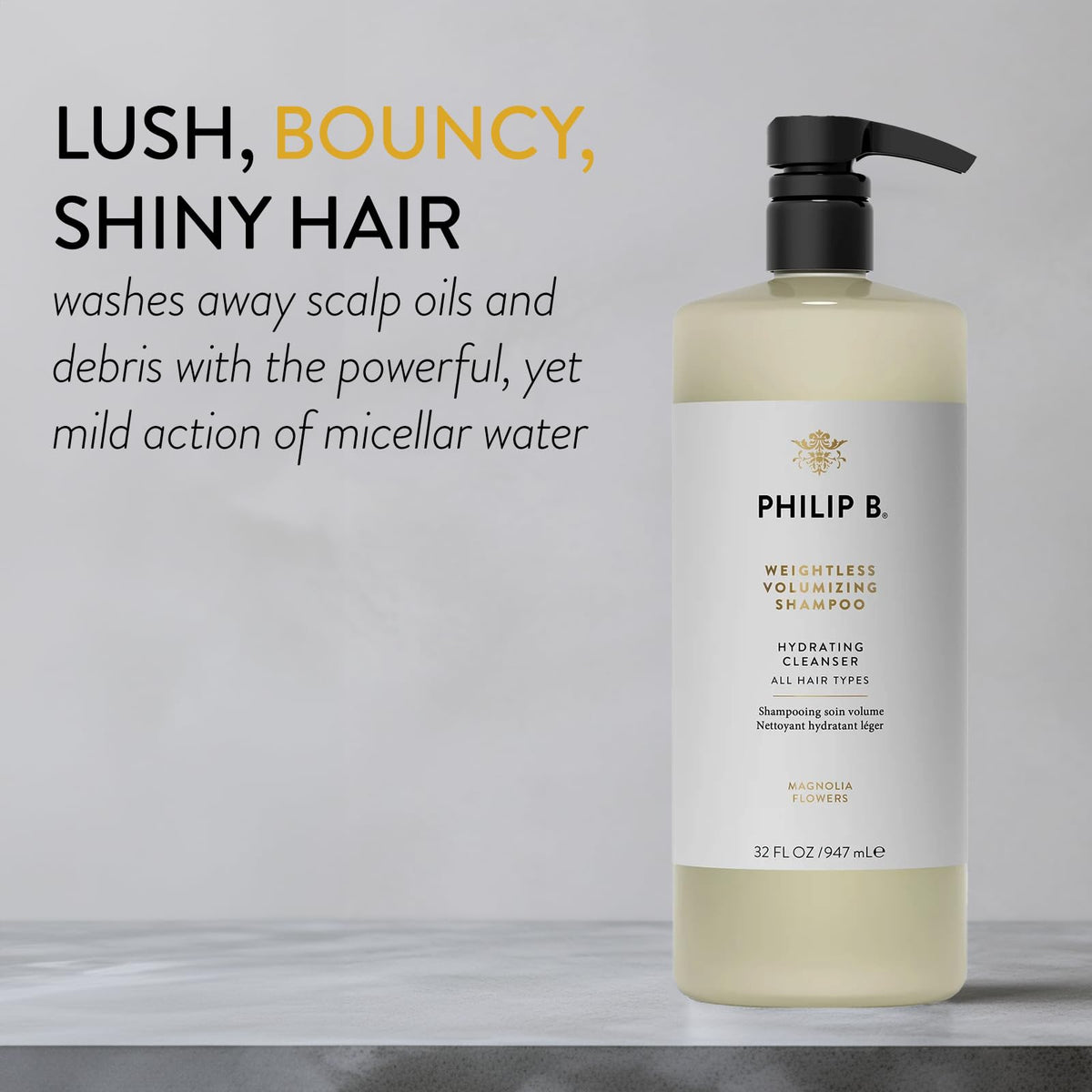 PHILIP B Weightless Volumizing Shampoo, 32 fl. oz. (947 ml) - Removes Oil and Product Build-Up, Adds Extra Body, Bounce and Shine Beauty & Personal Care PHILIP B