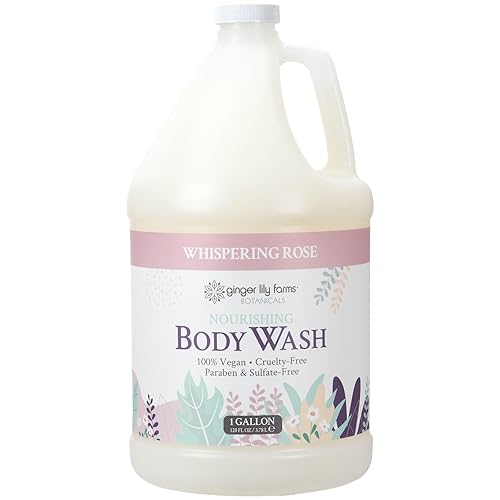 Ginger Lily Farms Botanicals Nourishing Body Wash, 100% Vegan & Cruelty-Free, Whispering Rose Scent, 1 Gallon (128 fl oz) Refill Beauty & Personal Care Ginger Lily Farms