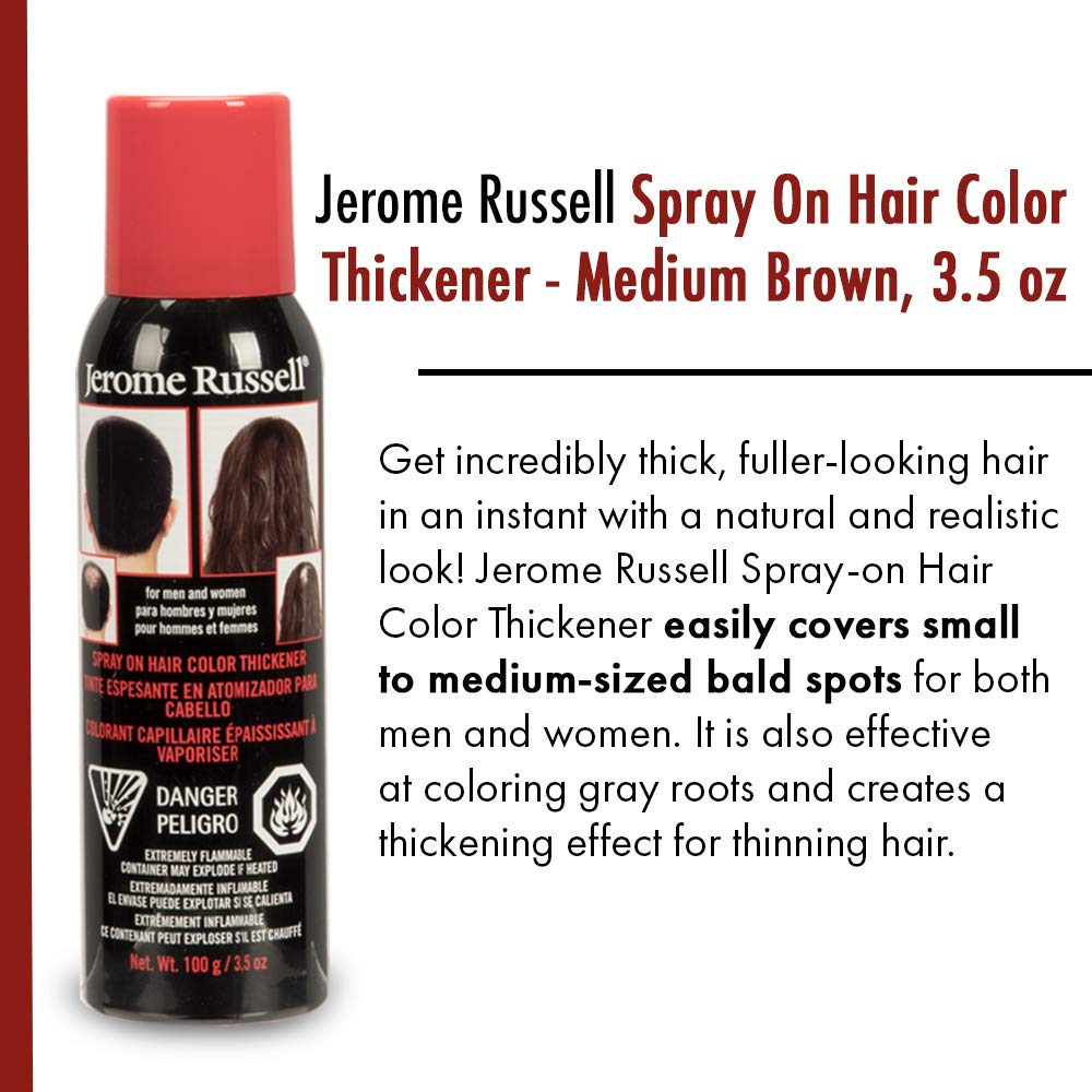 jerome russell Hair Color Thickener for Thinning Hair, Medium Brown, 3.5 Ounce Beauty & Personal Care Jerome Russell