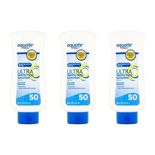 Equate Ultra Protection Sunscreen Lotion, SPF 50, 16 fl oz (3 pack) Beauty & Personal Care MarvelsAura