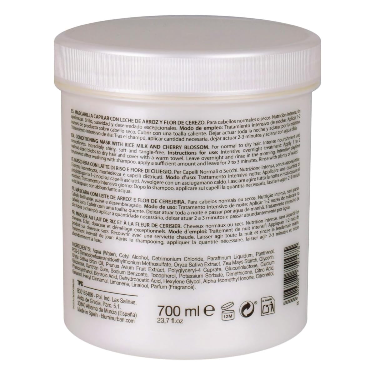 Blumin-Shampoo (1000 ml) & Mask (700 ml) Rice Milk and Cherry Blossom Beauty & Personal Care Blumin